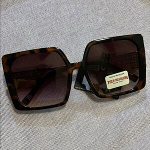 True Religion Brown Square Sunglasses